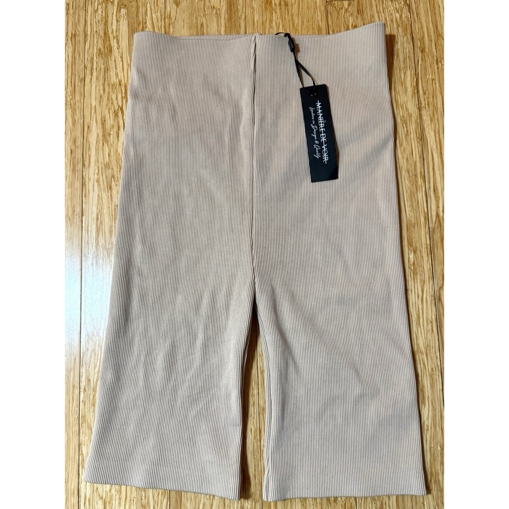 Maniere De Voir cycling shorts RIBBED CYCLING SHORTS - Cream Size 6 Women's NWT